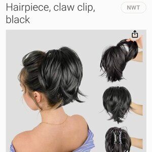 HAIR, MESSY BUN Hairpiece, claw clip, black
